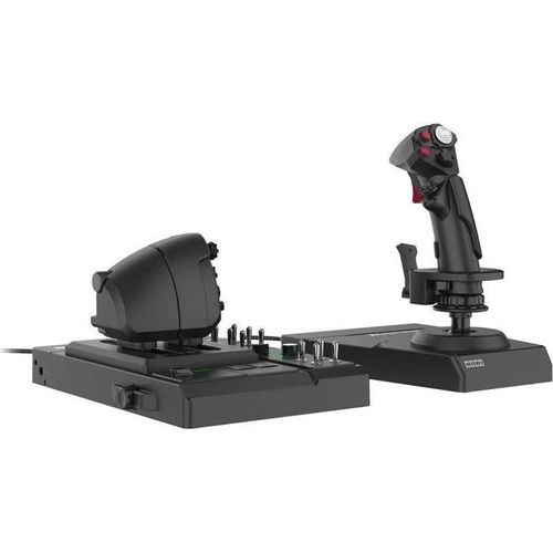 Hori HOTAS Flight Control System + Mount für Windows 11/10, Joystick + Motorsteuerungshebel, PC, Kabelgebunden, USB, Schwarz, Kabel