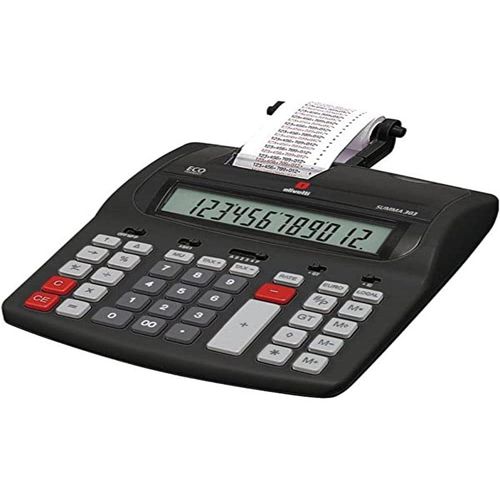 Olivetti Summa 303 Taschenrechner Desktop Druckrechner Schwarz