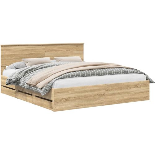 Bettrahmen Sonoma-Eiche 200 x 200 cm Ingenieurs Holz