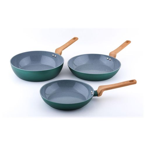Bratpfanne CS KOCH-SYSTEME "PURE, antihaftbeschichtet, grün", grün, B:28cm H:5cm L:46cm Ø:28cm, Pfannen, Bratpfanne, antihaftbeschichtet