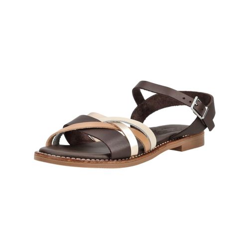 Riemchensandale OH MY SANDALS "Oh My Sandals Sandalen Leder", Damen, Gr. 37, braun (marone), Leder, Schuhe Riemchensandale