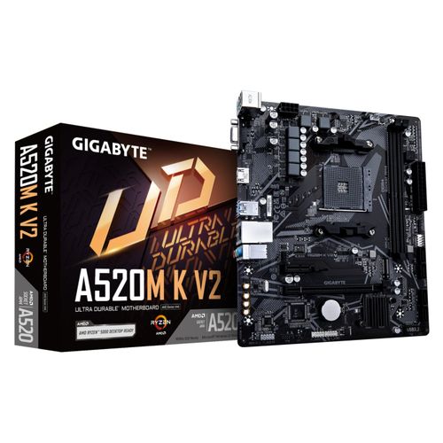 GIGABYTE Mainboard "A520M K V2", schwarz, B:24cm H:5,5cm T:27,2cm, Mainboards