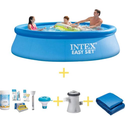 Intex Easy Set Pool - 305 x 76 cm - Inklusive WAYS Wartungspaket, Filterpumpe & Bodenplane