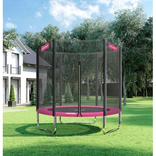 Trampolin Gartentrampolin Ø183cm,Komplettset Kindertrampolin Outdoor Trampolin mit Sicherheitsnetz Rosa