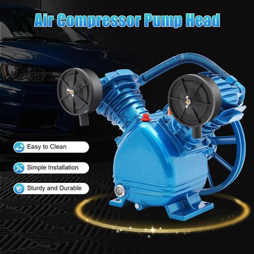 Luftkompressor - V-Typ Doppelzylinder-Pumpenkopf - Zentrifugalpumpe - Diesel - 220V - Blau
