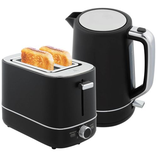 Wasserkocher und Toaster Set - 1,7 l elektrischer Wasserkocher - Toaster mit 6 Bräunungsstufen - Edelstahl Frühstücksset - Armeegrün