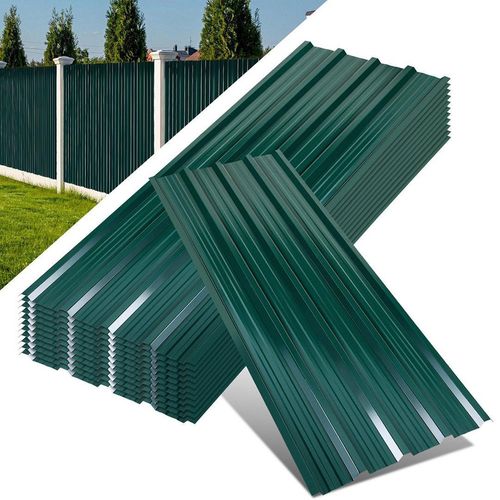 36x Trapezblech 129x46cm = 21m² Dachplatten Dachblech für Gerätehaus Carport Profilblech Wandblech Dachblech Grün verzinkt Wellblech