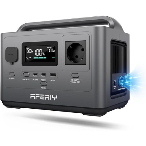 AFERIY AF-P040 Powerstation 400W 256Wh LiFePO4 Solargenerator, 1,2 Std. Schnellladung, USV unter 10 ms, Solarladung bis 120W