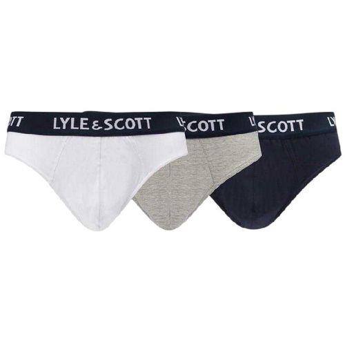 Lyle & Scott Tape-slips voor heren van een bekend merk (set van 3) (Grijs/Wit/Zwart)