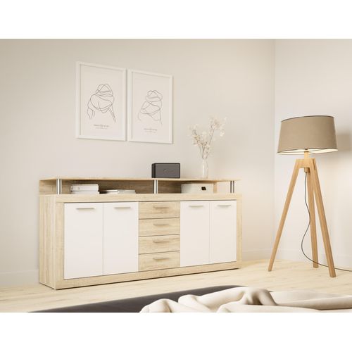 Sideboard FORTE, beige (94,4), B:197,5cm H:36,3cm T:36,3cm, Sideboards, Sideboard, B/H/T 197,5/94,4/36,3 cm, viel Stauraum