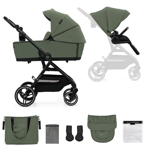 Kombi-Kinderwagen KINDERKRAFT "YOXI 2IN1", Kinder, mystic grün, Aluminium, Kinderwagen