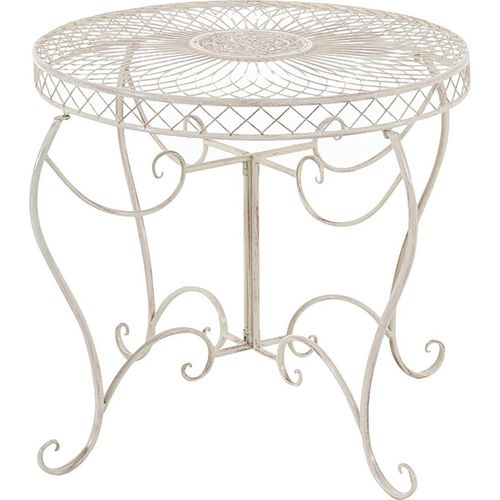 Runder Tisch Sheela antik-creme mit antiker Patina, Ø 76 cm, Höhe 69 cm