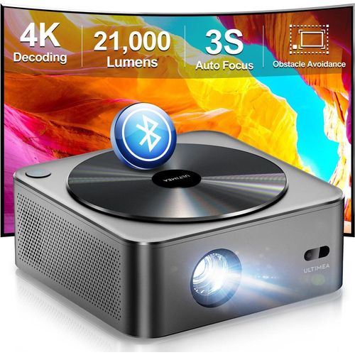 Ultimea Projector 4K Home Cinema Support, 700 ANSI Lumen Hindernisvermeidung, native 1080p Outdoor -Projektor, 6d Keystone Correction Auto Focus,