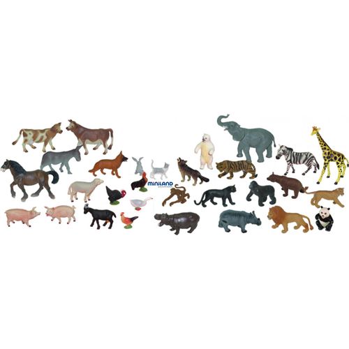 Haus- und Wildtiere Miniland 30 Figuren