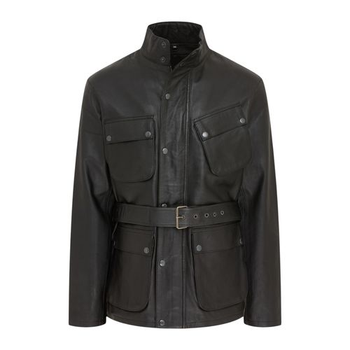 Heren Zwarte Lamsleer Safari Parka Jas - Edinburgh