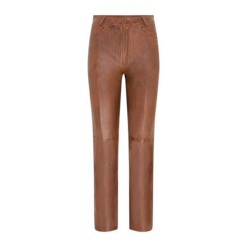 Dames Tan Lamsleer 501 Biker Jeans - Ankara