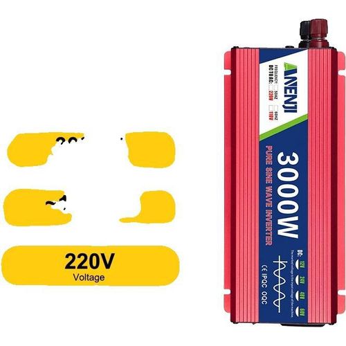 Fahrzeugwechselrichter, reine Sinuswelle, 3000W Leistungsabgabe, ANJ-3000W-220V-R, 24V