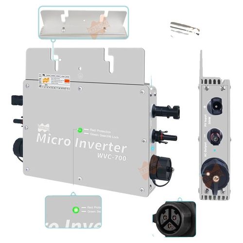 Solar-Mikrowechselrichter, wasserdichtes Design, effiziente Energieumwandlung, 700W Wechselrichter, 230V, 22-50V