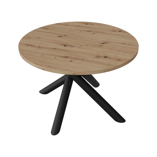 Esstisch OLO 110 Eiche Artisan – Runder Design Tisch mit Spinnenfuß für Esszimmer, Küche und Wohnbereich