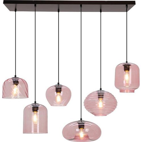 Olucia – Moderne Pendelleuchte, Rosa, Modell Caia