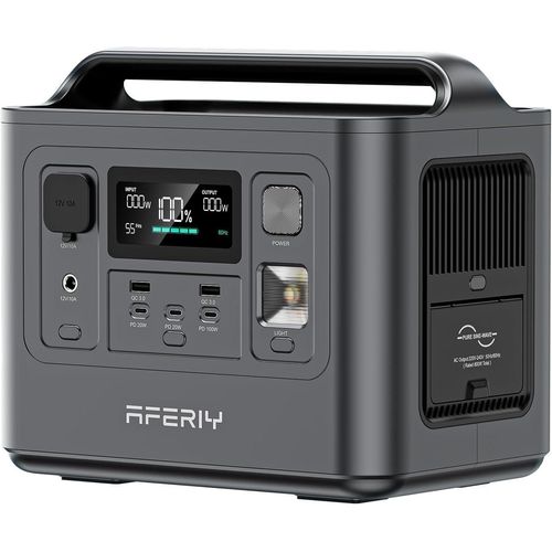 AFERIY Powerstation 800W 512Wh LiFePO4 Solargenerator, 1 Std. Schnellladung, USV unter 10 ms, Solarladung bis 200W