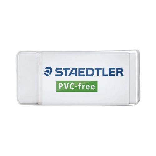 Staedtler Radierer, für Bleistifte und radierbare Buntstifte, PVC-frei, B 43 x T 19 x H 13 mm, Kunststoff, weiß