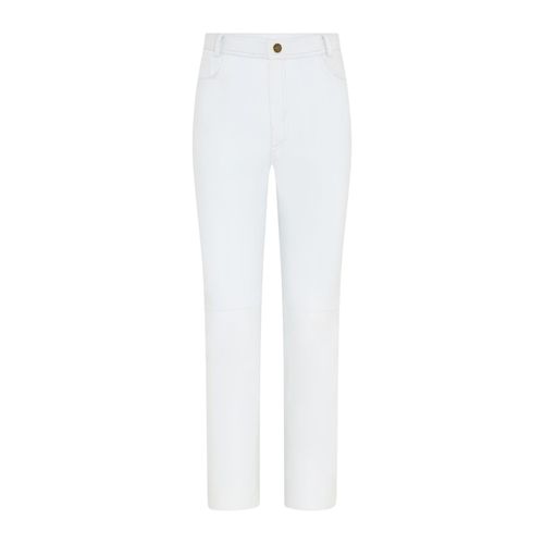 Dames Wit Lamsleer 501 Biker Jeans - Ankara