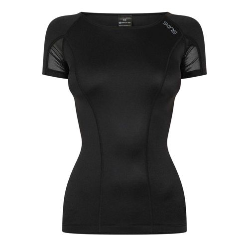 Skins Dynamische sporttop met boothals voor dames (Zwart)
