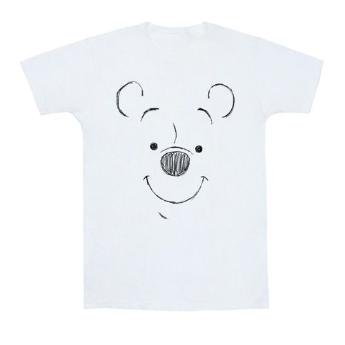 Disney Heren Winnie De Poeh Winnie De Poeh Gezicht T-Shirt (Wit)