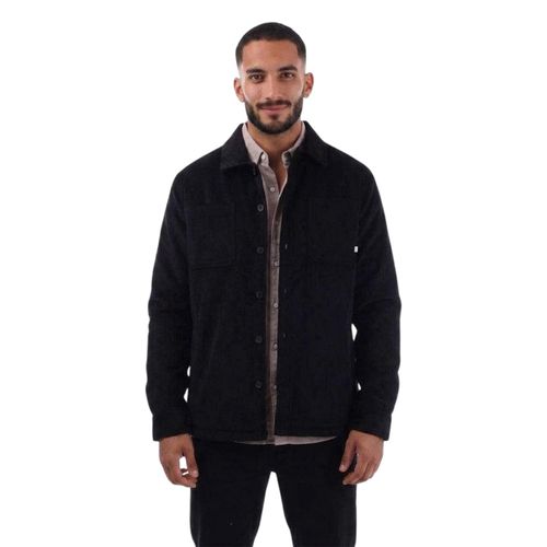 Farah Effen overshirt voor heren met gepeacht oppervlak (Marine)
