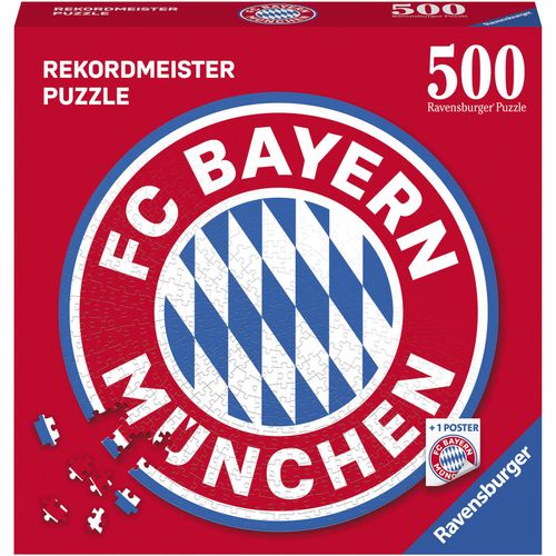 Puzzle RAVENSBURGER "FC Bayern Logo", bunt, Puzzles, KinderØ:52cm, Pappe, Motiv, Made in Europe, Ø:52cm