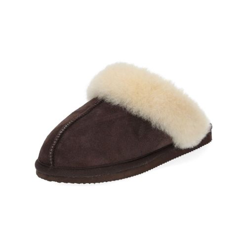 Hausschuh SHEPHERD "Shepherd Hausschuhe Lammfell", Damen, Gr. 36, braun (moro), Lammfell, Schuhe Hausschuh