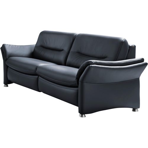 2,5-Sitzer HUKLA "HU-SF15058 Ledersofa, Breite 194 cm", blau (torro nightblau), B:194cm H:91cm T:92cm, Sofas, aus Leder, optional Kopfstütze u. WallAway-Funktion