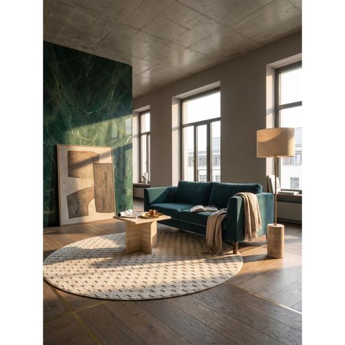 Flachgewebe-Teppich Schachbrett Creme 80x80 cm Schachbrett