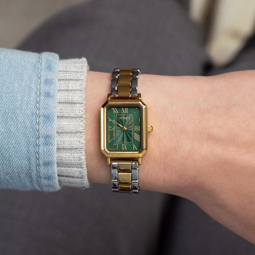Timex Tw2Y72000 Uhr 21 mm rechteckig Quarzwerk römische Indizes 30 m wasserdicht