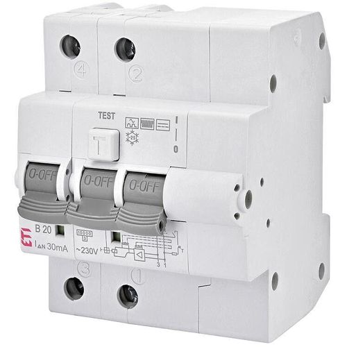 ETI FI/LS-Schalter KZS-4M B 2-polig B20/0,03A