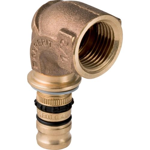 GEBERIT Mepla Pressfitting Bogen 90 ° Rotguss 40 mm x 1 1/4 " IG 605.259.00.5