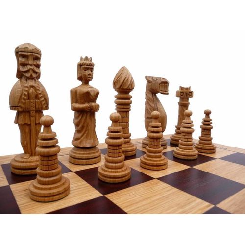 Schach Schachspiel SET Schachbrett 65 x 65 cm Geschnitzt XXL