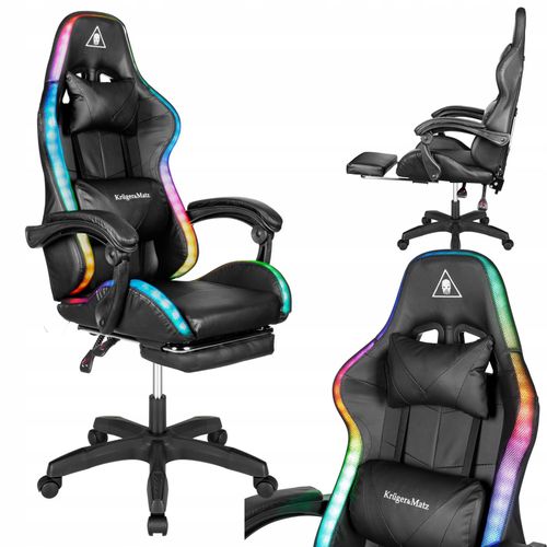 Kruger&Matz GX-150 Gaming-Stuhl LED RGB mit Fußstütze
