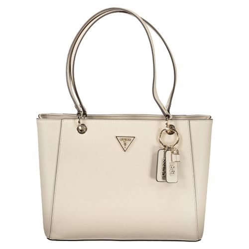Beige Damen Handtasche mit Reißverschluss und Handyhalterung