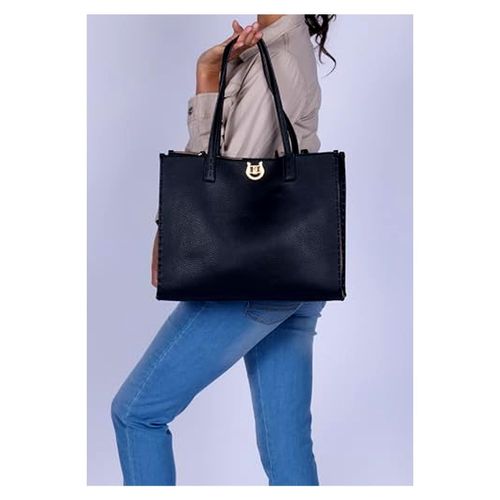 Schultertasche Middleton Große Einkaufstasche mit zusätzlicher Tasche Schwarz