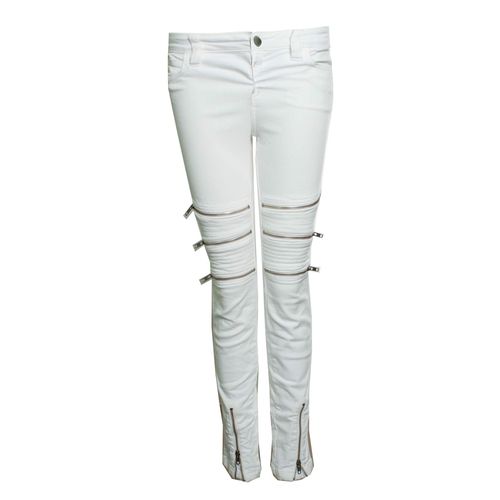 CLOSED, witte bikerjeans met ritsen