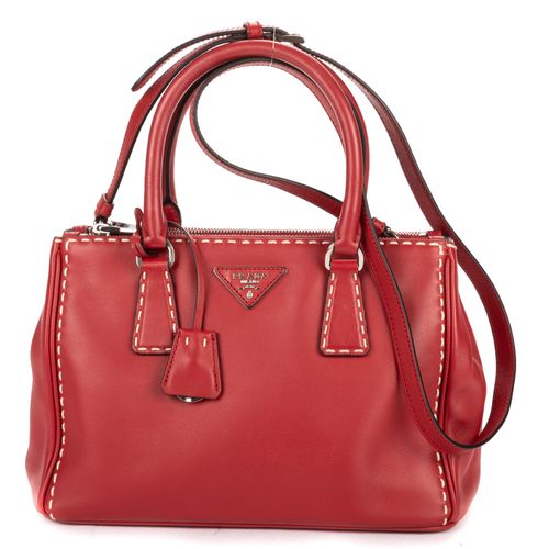 Stitched Double Zip Convertible Tote schoudertas