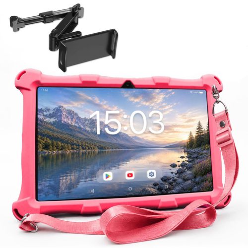 AngelTech Kindertablet XL Rosa XL mit Tablet-Halterung