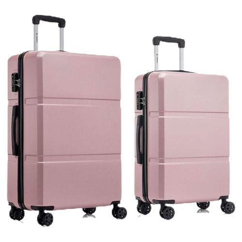 Hartschalenkoffer mit TSA-Schloss und YKK-Reißverschluss, Trolley-Set in Roségold (L-XL)