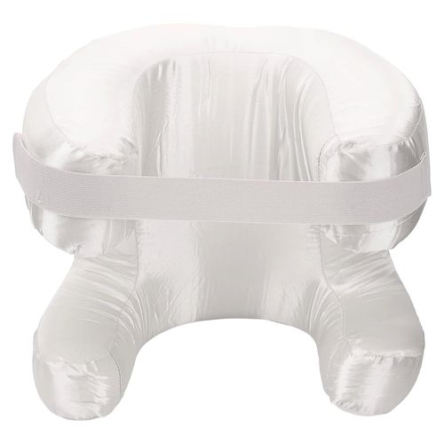 Gesichtskissen aus Seidenstoff mit Memory Foam für ergonomisches Schlafen und Entspannung (Weiß)