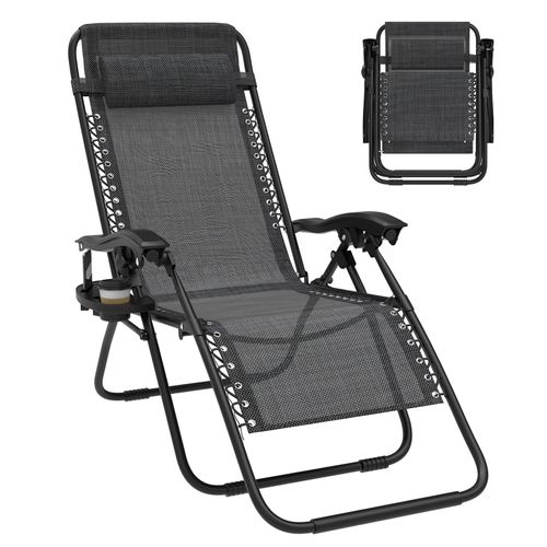 Nullschwerkraft Liegestühle, Garten Liegestühle, Klappbare Liegestühle, Sonnenlicht Liegestühle, Liegestühle mit Becherhalter und Kopfstütze