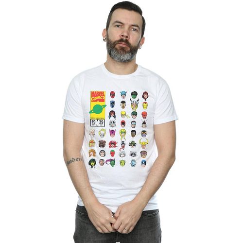 Marvel Heren Marvel Comics Hoofden Cover T-Shirt (Wit)