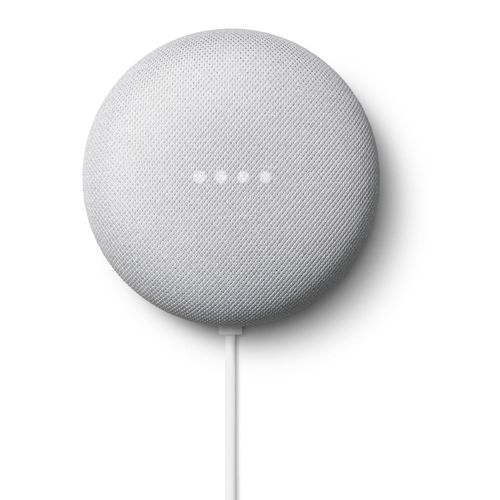 Google Nest Mini, Google Assistant, Rund, Grau, Stoff, Kunststoff, Chromecast, Android, iOS