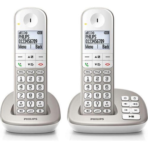 Philips Schnurlostelefon mit Anrufbeantworter XL4951S/38, 50 Eintragungen
